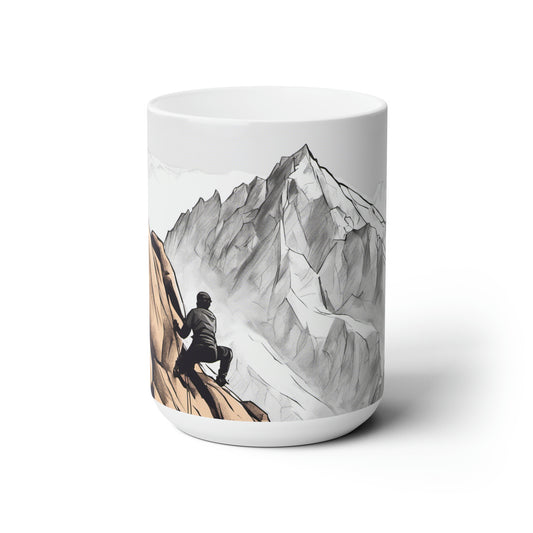 "Climb To Success" - White Ceramic Mug 15oz